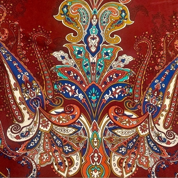 NEW Boho Dress XL BeBop Burgundy Multicolored Mandala pattern Mini Dress 1/2 Slv - Picture 13 of 16